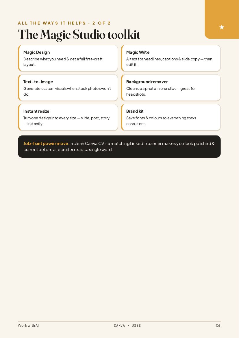 Canva companion guide page